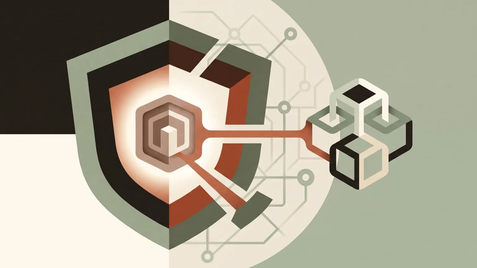 Abstraktes Titelbild zum Thema Cyber Resilience Act und Individualsoftware: Betrifft mich das, wenn die Software nur intern läuft? (KI-generiert)