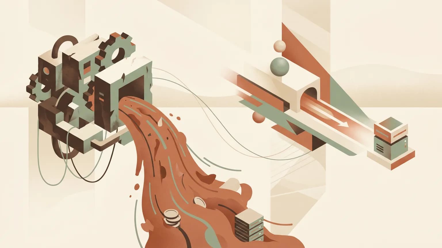 Abstraktes Titelbild zum Thema Wie alte Software Energie und Serverkosten verschwendet (KI-generiert)