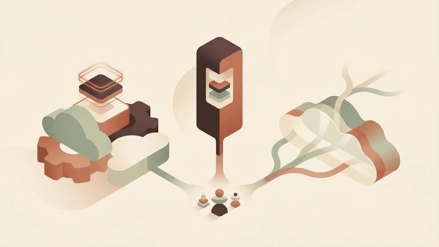 Abstraktes Titelbild zum Thema Managed Hosting vs. eigener Server: Kosten, Risiken, Wahl (KI-generiert)