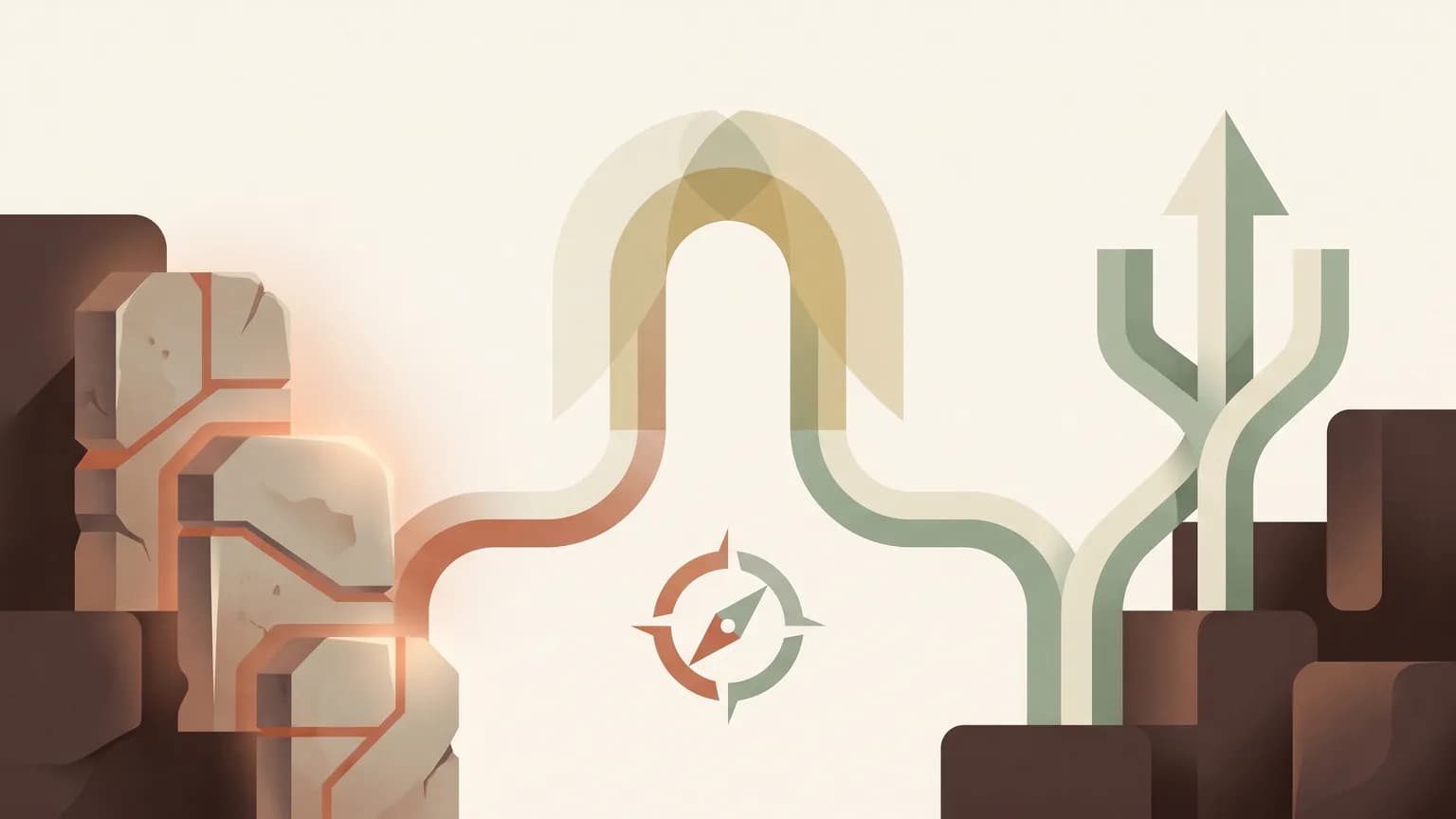 Abstraktes Titelbild zum Thema Refactoring oder Rewrite: Was ist wirklich besser für Ihre Situation? (KI-generiert)