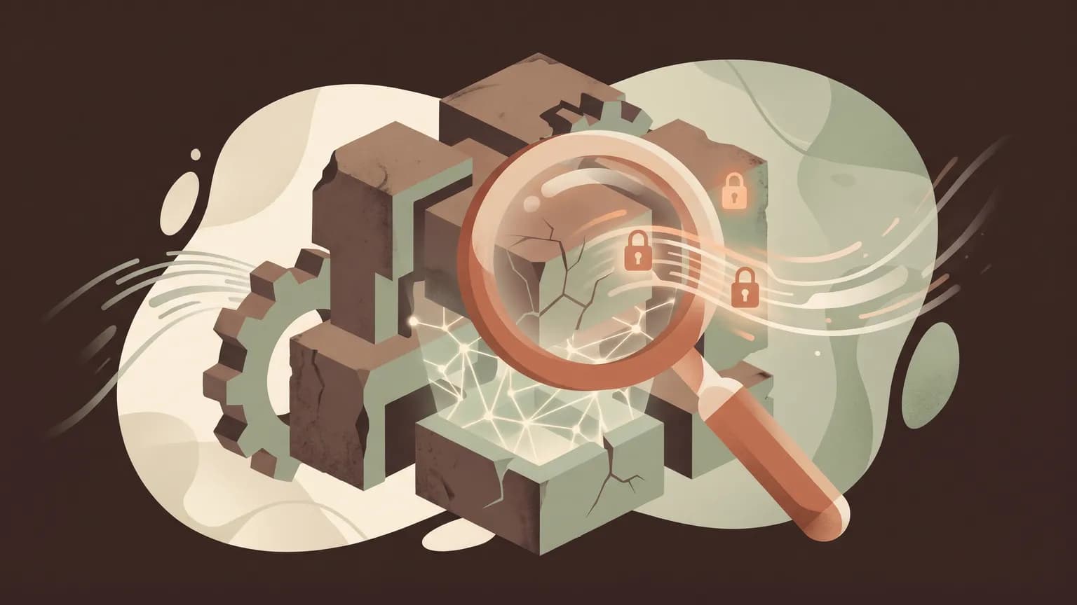 Abstraktes Titelbild zum Thema Security Audit für Legacy-Software: Was geprüft wird und was es bringt (KI-generiert)