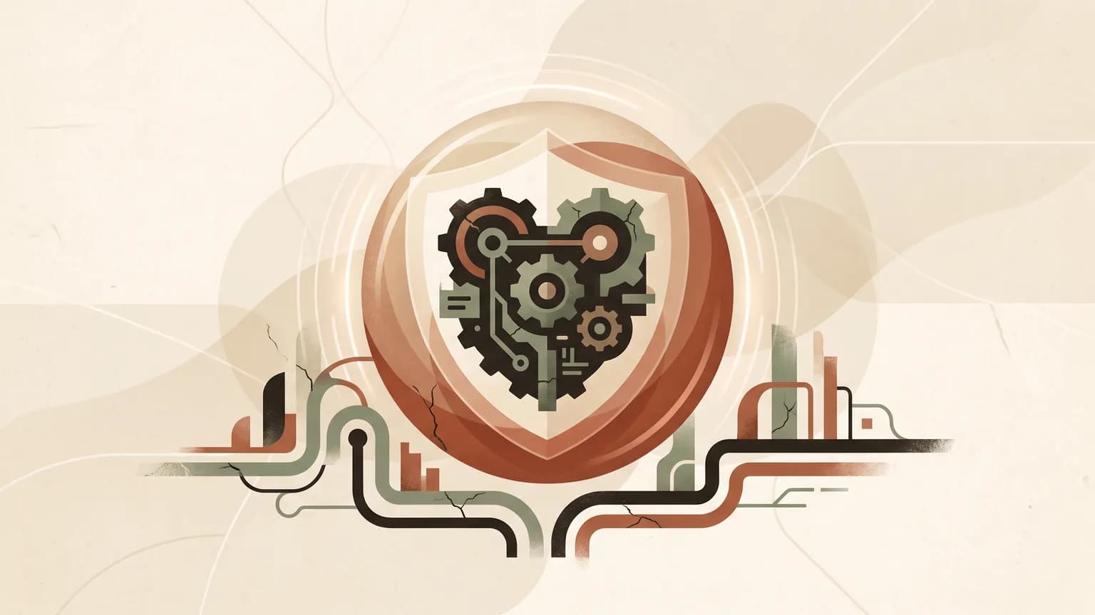 Abstraktes Titelbild zum Thema Legacy-Software im Gesundheitswesen: Wenn das System nicht ausfallen darf (KI-generiert)