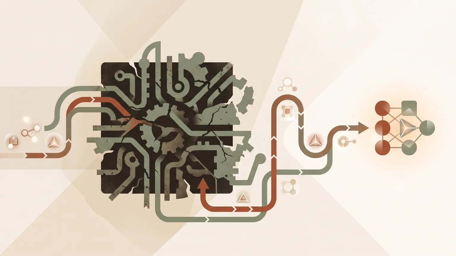 Abstraktes Titelbild zum Thema Störungsanalyse bei Legacy-Software: Wie man Fehlerursachen systematisch findet (KI-generiert)