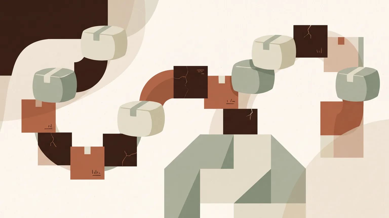 Abstraktes Titelbild zum Thema Supply-Chain-Angriffe: Wenn kompromittierte Pakete Ihre Software gefährden (KI-generiert)